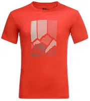 Jack Wolfskin Pánské funkční tričko Peak Graphic T M S, strong red