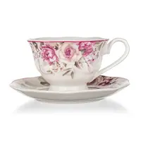 Keramický šálek na nožce s podšálkem ROSE 220 ml