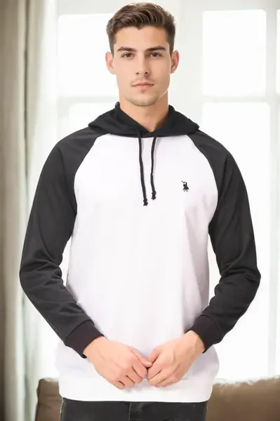 V9005 DEWBERRY MEN'S SWEATSHIRT-WHITE - NAVY BLUE