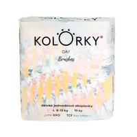 KOLORKY DAY Jednorázové eko plenky vel. L 8-13 kg 19 ks štětce