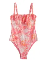 LAURA ASHLEY Jednodielne plavky  oranžová / ružová / červená / šedobiela