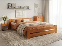 Postel Laura 120 x 200 cm, olše Rošt: S lamelovým roštem, Matrace: Matrace Deluxe 10 cm