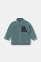 Dětská fleecová mikina United Colors of Benetton tyrkysová barva, hladká, 3PNYG5044