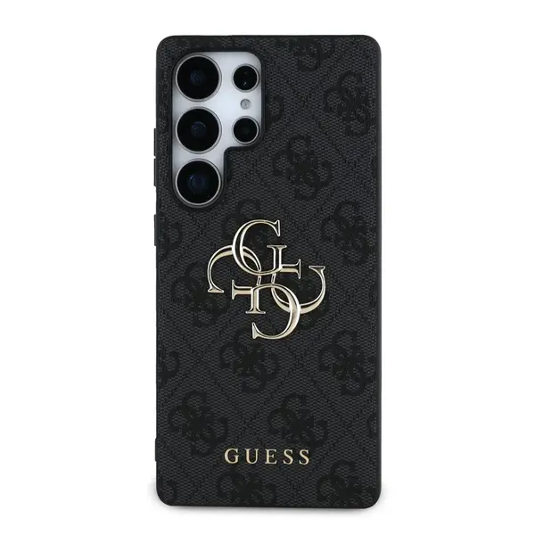 Zadní kryt Guess PU 4G Metal Logo pro Samsung Galaxy S25 Ultra, šedá