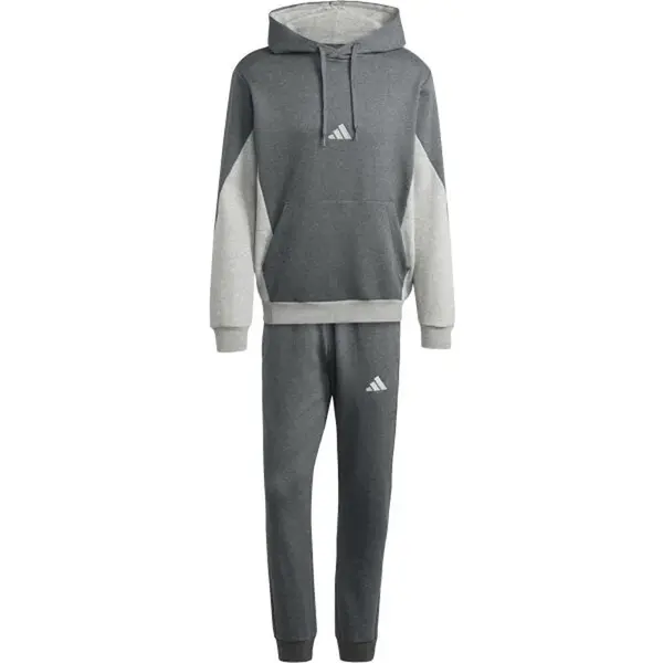 adidas SPORTSWEAR FLEECE COLORBLOCK TRACKSUIT Pánská tepláková souprava, tmavě šedá, velikost XXL