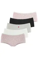 LASCANA Nohavičky  sivá melírovaná / červená / čierna / biela