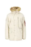 ALPHA INDUSTRIES Zimná parka  béžová / hnedá / červená