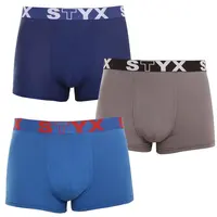 Styx 3PACK pánské boxerky sportovní guma vícebarevné (G9676863) M