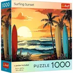 Trefl Puzzle 1000 USA Collection: Surfing Sunset