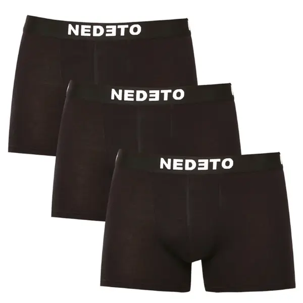 Nedeto 3PACK pánské boxerky černé (3NB001b) XXL