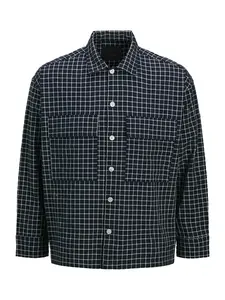 JACK & JONES Košeľa 'JPRBLATRAVIS'  tmavomodrá / biela