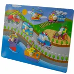 TULIMI Dřevěné zábavné puzzle vkládací , 30x22,5cm - Ulice