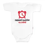 Baby Nellys Body krátký rukáv Nejlepší budíček na světě,  bílé vel.  86