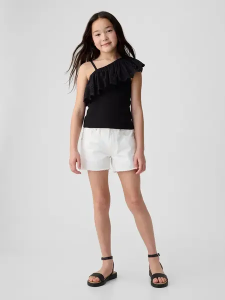 Biele dievčenské džínsové kraťasy GAP Stride