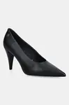 Kožené lodičky Tommy Hilfiger TH SMOOTH LEATHER PUMP černá barva, FW0FW08960