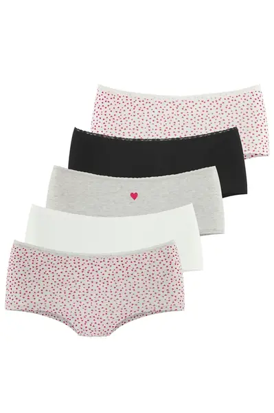 LASCANA Nohavičky  sivá melírovaná / červená / čierna / biela