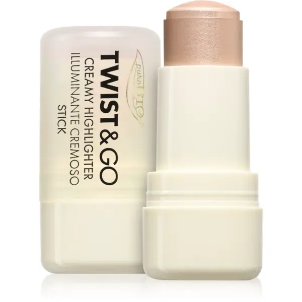 puroBIO Cosmetics Twist&Go krémový rozjasňovač v tyčinke odtieň 01 Sparkling Wine 5 g