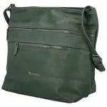 Stylová dámská koženková crossbody kabelka Olbba, tmavě zelená
