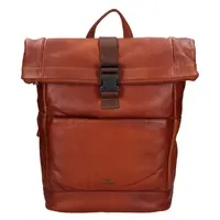 Rolovací kožený batoh Mustang Falko - koňak