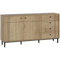 Carryhome ŠIROKÁ KOMODA, barvy dubu, 160,2/81,8/37 cm