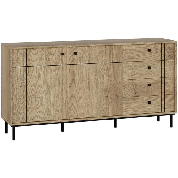 Carryhome ŠIROKÁ KOMODA, barvy dubu, 160,2/81,8/37 cm