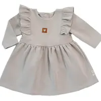 Baby Nellys Dětské teplákové šaty, tunika Vintage Love - šedé, vel. 68