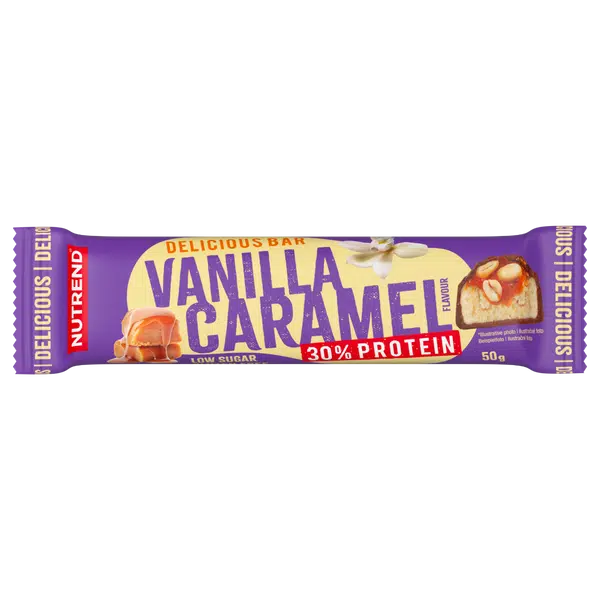 Nutrend DELICIOUS BAR vanilka + karamel tyčinka 50 g