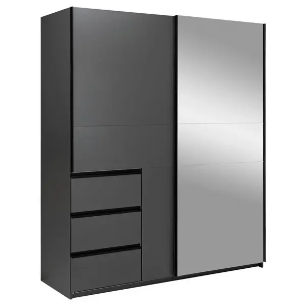MID.YOU ŠATNÍ SKŘÍŇ S POSUVNÝMI DVEŘM, barvy grafitu, 175/205/61,5 cm