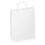200 x Bílé papírové tašky s papírovým motouzem 320x390x170mm | RAJA