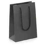 Luxusní kraftová taška s bavlněnými úchyty 190x270x100 mm, ČERNÁ