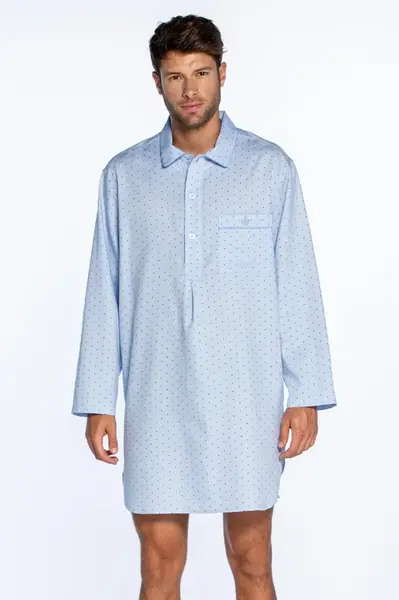 Pánská noční košile ALLAN XXL Světle modrá