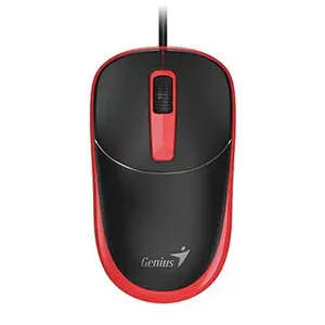 Myš drátová, Genius DX-123, černo-červená, optická, 1200DPI