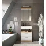 MID.YOU KOUPELNA Sonoma dub, vysoce lesklá bílá