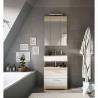 MID.YOU KOUPELNA Sonoma dub, vysoce lesklá bílá