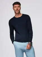 Ombre Classic men's sweater with round neckline - navy blue
