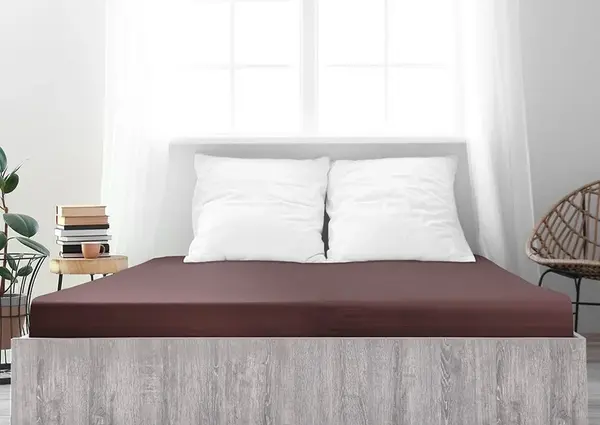 Jersey prostěradlo z mako bavlny LUXORA 180x200 cm tmavě hnědé