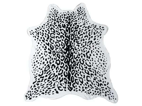 Osuška LEOPARD 146 x 150 cm černobílá, 100% polyester