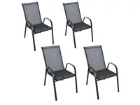 Záhradné kreslá TAVERNO set 4 ks, čierne