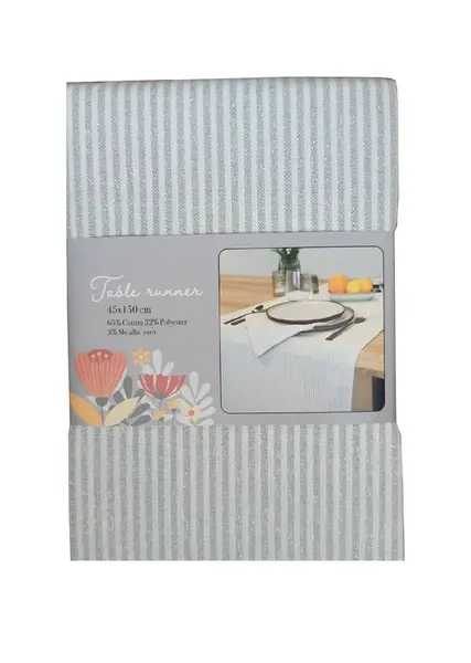 Dekoračný bežeň na stôl SHIMORA 45x150 cm - viac farieb Farba: Sivá