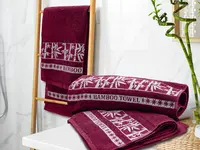 Bambusová osuška BAMBOO 70x140 cm vínová, 70% bambus | 30% bavlna