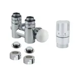 Termostatická sada ISAN rohová stredová pravá biela na meď TERMSADA137R