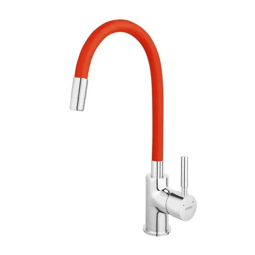 Drezová batéria Novaservis so silikónovým ramienkom červená / chróm 70710,0CV