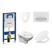 Cenovo zvýhodnený závesný WC set Geberit do ľahkých stien / predstenová montáž + WC Ceramia S-Line Pro 111.300.00.5NR8