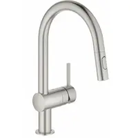 Drezová batéria GROHE Minta s vyťahovacou sprškou supersteel 32321DC2