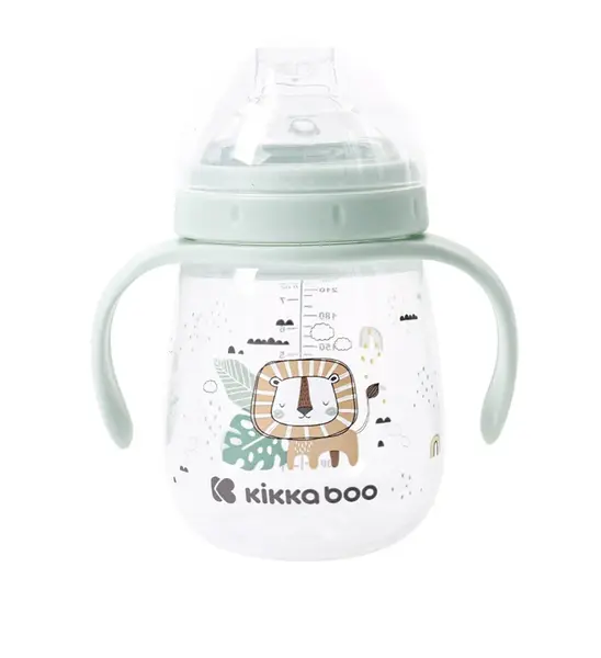 KikkaBoo Hrnek se silikonovým pítkem 6m+ mint 240 ml