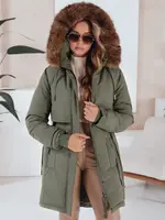 Dámská zimní bunda se zeleným odstínem