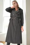 Z9674 DEWBERRY WOMEN'S TRENCH COAT-BLACK