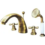 Vaňová batéria RAV Slezák MORAVA so sprchovacím setom stará mosadz MK169.0SSM