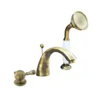 Vaňová batéria RAV Slezák LABE so sprchovacím setom stará mosadz L469.5SSM