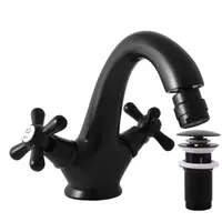 RAV SLEZÁK Morava bidetová batéria s výpusťou čierna matná MK143.0KCMAT